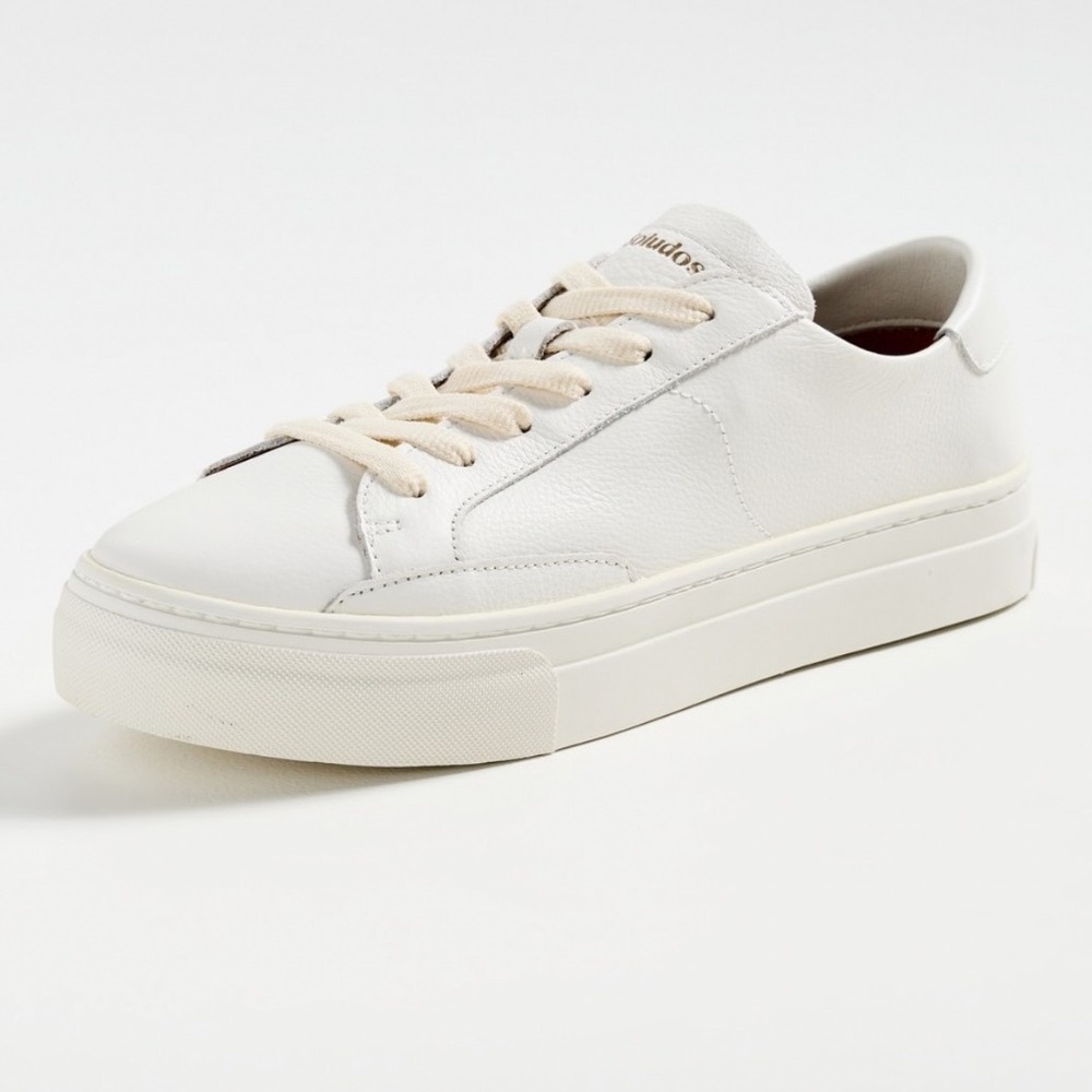 Soludos Ibiza Platform Leather Sneakers Size‎ 8 Oasis White Casual Comfortable - Picture 2 of 14